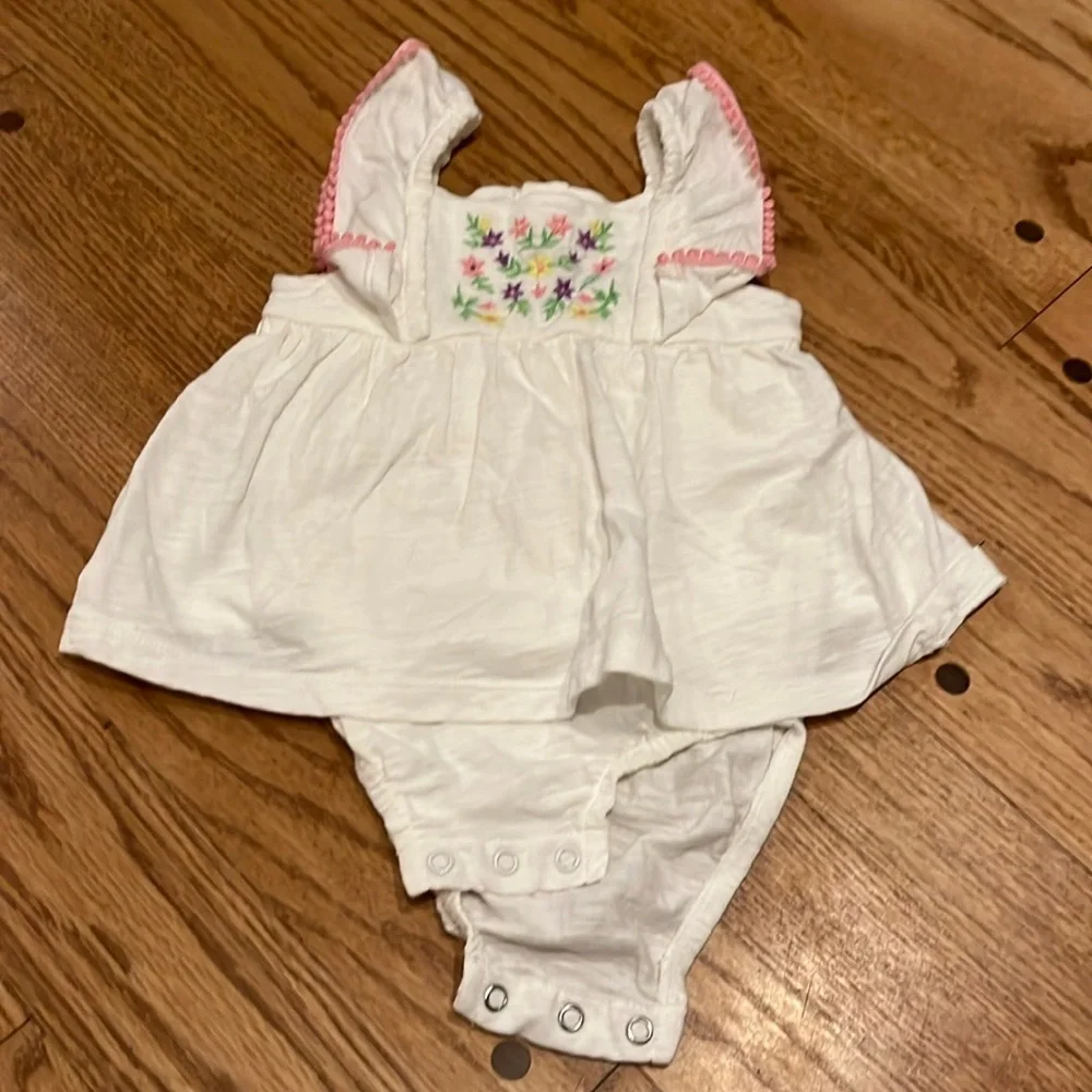 Carter's White Diaper Cover with Colorful Floral Design